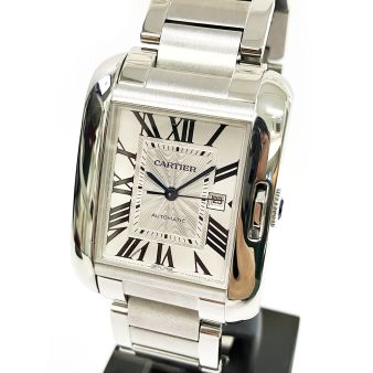 2014 Cartier Tank Anglaise W5310009,  29.8mm, Steel, Silver Roman, Papers Only