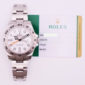 2019 Rolex Explorer II 'Polar', 216570, 42mm, Steel, White Dial, Oyster Bracelet, Box & Papers