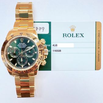 2018 Rolex Cosmograph Daytona 'John Mayer' 116508, 40mm, Yellow Gold, Bright Green Dial, Box & Papers