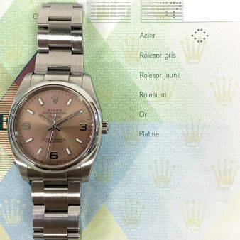 2007 Rolex Oyster Perpetual 34 114200, 34mm, Steel, Pink Dial, Box & Papers