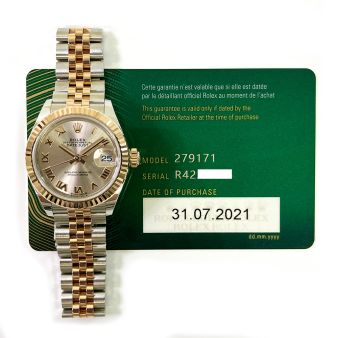 Rolex Lady-Datejust 279171 Wristwatch - Sundust Roman Dial, Jubilee