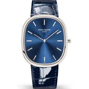 Patek Philippe Golden Ellipse 5738P-001 Wristwatch, Blue Dial, Blue Leather Strap