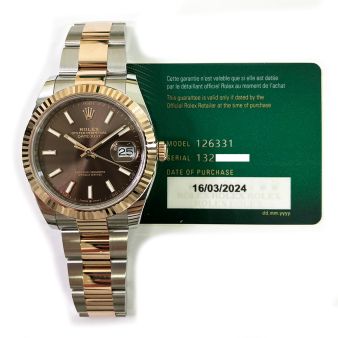 Rolex Datejust 41 178274 Wristwatch, Oyster Bracelet, Chocolate Index Dial, Fluted Bezel