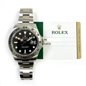 2015 Rolex Explorer II, 216570, 42mm, Steel, Black Dial, Oyster Bracelet, Box & Papers