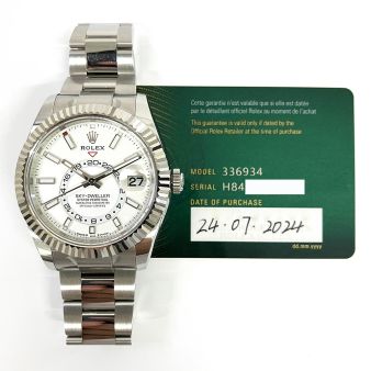 2024 Rolex Sky-Dweller, 42mm, Stainless Steel & White Gold, Intense White Dial, 336934, Box & Papers