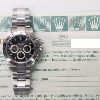 1999 Rolex Daytona, 16520, 40mm, Steel, Black Dial, Oyster Bracelet, Box & Papers