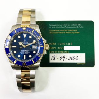 Rolex Submariner 126613LB Wristwatch, Oyster Bracelet, Blue Dial, Blue Bezel