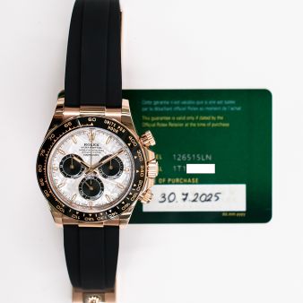 2025 Rolex Cosmograph Daytona, 126515LN, 40mm, Rose Gold, Meteorite Dial, Oysterflex Bracelet, Box & Papers