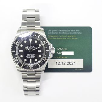 2021 Rolex Deepsea, 126660, 44mm, Steel, Black Dial, Oyster Bracelet, Box & Papers