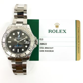 2019 Rolex Yacht-Master 37, Stainless Steel & Platinum, Slate Dial, 268622, Box & Papers