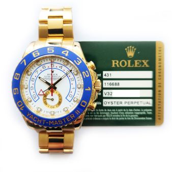 2011 Rolex Yacht-Master II 116688, 44mm, Yellow Gold, White Dial, Box & Papers