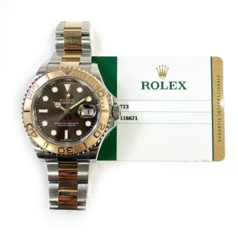 2017 Rolex Yacht-Master 40 116621, Steel & Rose Gold, Chocolate Dial, Box & Papers