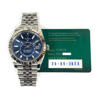 Rolex Sky-Dweller 336934, Oyster Bracelet, Mint Green Dial, Fluted Bezel