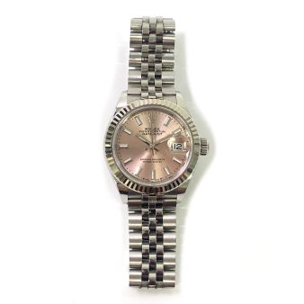 Rolex Lady-Datejust 28 279174 Wristwatch Pink Dial Jubilee Bracelet Fluted Bezel