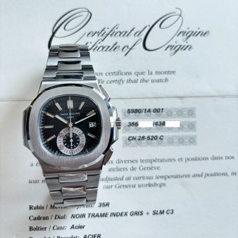 Patek Philippe Nautilus Chronograph 5980/1AR-001 Wristwatch, Steel & Rose Gold Bracelet, Blue Dial