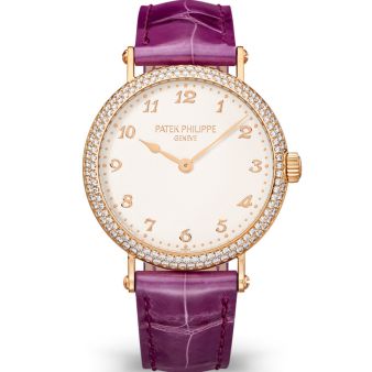 Patek Philipe Calatrava 7200/200R-001
 Wristwatch, Silver Dial, Purple Leather Strap