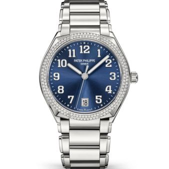 Patek Philipe Twenty~4 7300/1200A-001 Wristwatch, Blue Dial, Stainless Steel Bracelet