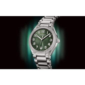 Patek Philippe, Twenty~4, 36mm, Stainless Steel, Green Dial, 7300/1200A-011, Box & Papers