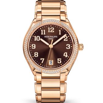 Patek Philipe Twenty~4 7300/1200R-001 Wristwatch, Brown Dial, Rose Gold Bracelet
