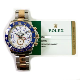 Rolex Yacht-Master II, White Dial, Steel & Rose Gold, 116681
