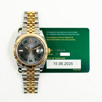 Rolex Datejust 41 126333 Wristwatch Oyster Bracelet Slate Roman Dial Fluted Bezel