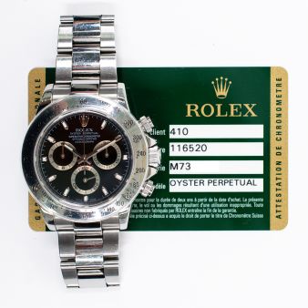 2009 Rolex Cosmograph Daytona, 116520, 40mm, Steel, Black Dial, Oyster Bracelet, Box & Papers