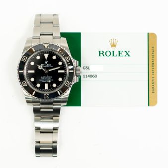 2017 Rolex Submariner No Date, 114060, 40mm, Steel, Black Dial, Oyster Bracelet, Box & Papers