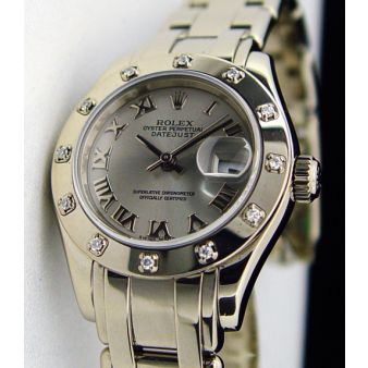 Rolex Pearlmaster 29, Silver Roman Dial, White Gold, 80319
