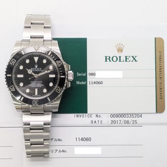 2017 Rolex Submariner 114060, 40mm, Steel, Black Dial, Oyster Bracelet, Box & Papers