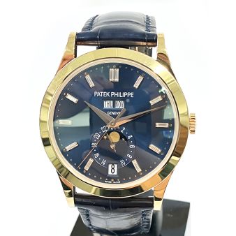 2022 Patek Philippe Complications 5396R-015, 38.5mm, Rose Gold, Blue Baguette Diamond, Box & Papers
