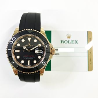 2016 Rolex Yacht-Master 40, 116655, Rose Gold, Black Dial, Oysterflex Bracelet, Box & Papers