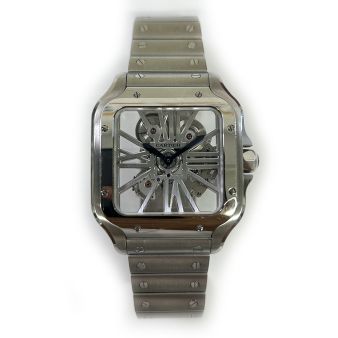 Cartier Santos de Cartier WHSA0007 Wristwatch Skeleton Dial, Stainless Steel Bracelet