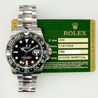 2013 Rolex GMT-Master II, 116710LN, 40mm, Steel, Black Dial, Oyster Bracelet, Box & Papers 