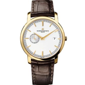 Vacheron Constantin Traditionnelle 87172/000J-9512 Wristwatch, Brown Leather Strap, Silver Dial