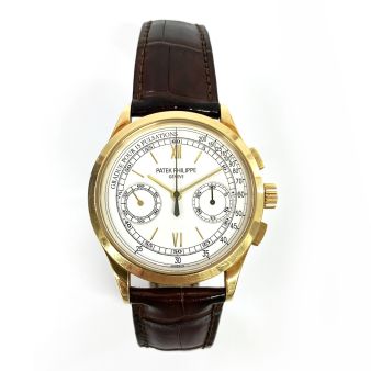 2012 Patek Philippe, Complications Chronograph, 39mm, Yellow Gold, Silver Roman Dial, 5170J-001, Box & Papers