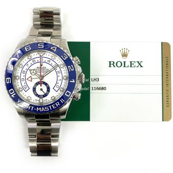 2017 Rolex Yacht-Master II, 44mm, Stainless Steel, White Dial, 116680, Box & Papers