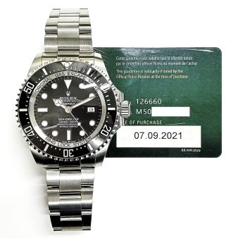 2021 Rolex Deepsea, 126660, 44mm, Steel, Black Dial, Oyster Bracelet, Box & Papers