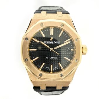 2013 Audemars Piguet, Royal Oak, 37mm, Rose Gold, Black Dial, 15450OR.OO.D002CR.01, Box & Papers