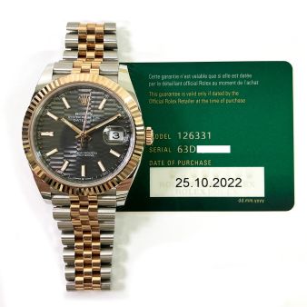 Rolex Datejust 41 126331 Wristwatch Jubilee Bracelet Slate Fluted Motif Dial Fluted Bezel