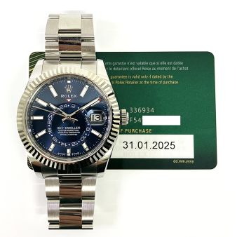 2025 Rolex Sky-Dweller 336934, 42mm, Steel & White Gold, Bright Blue Dial, Box & Papers