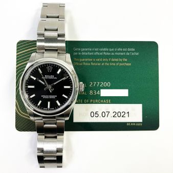 2021 Rolex Oyster Perpetual 28 276200, Steel, Bright Black Dial, Box & Papers
