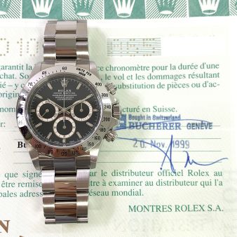 Rolex Cosmograph Daytona Steel 16520 Wristwatch - Black Dial
