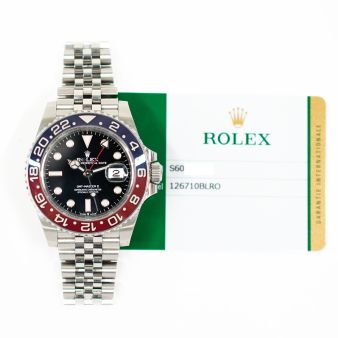 2020 Rolex GMT-Master II, 126710BLRO, 40mm, Steel, Blue & Red "Pepsi" Bezel, Jubilee Bracelet, Box & Papers