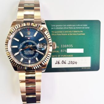 2024 Rolex Sky-Dweller, 42mm, Blue-Green Dial, Rose Gold, 336935, Box & Papers