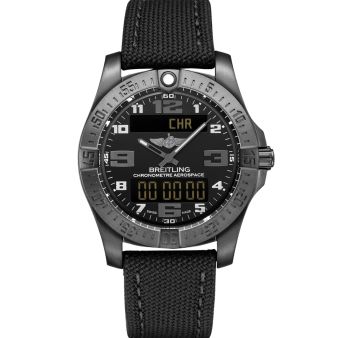Breitling, Aerospace EVO, V79363101B1W1 Wristwatch, Black Dial, Black Strap