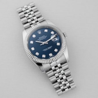 Rolex Datejust 36, 116234, Steel & White Gold, Blue Diamond Dial, Jubilee Bracelet, Renewed