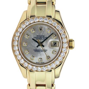 Rolex Lady Pearlmaster Mother of Pearl Diamond 69298 Watch Chest