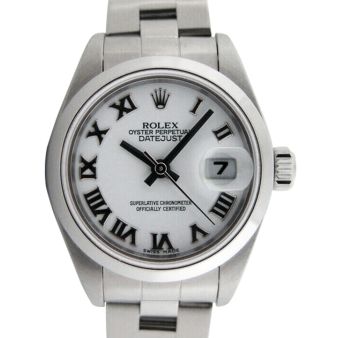 Rolex Lady Datejust Steel White Bold Roman Dial 79160 Oyster WATCH CHEST