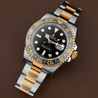 Rolex GMT-Master II, 116713LN, 40mm, Steel & Gold, Black Dial, Black Bezel, Oyster Bracelet
