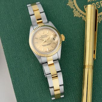 Rolex Lady-Datejust 26, 69173, Steel & Gold, Champagne Dial, Oyster Bracelet, Renewed